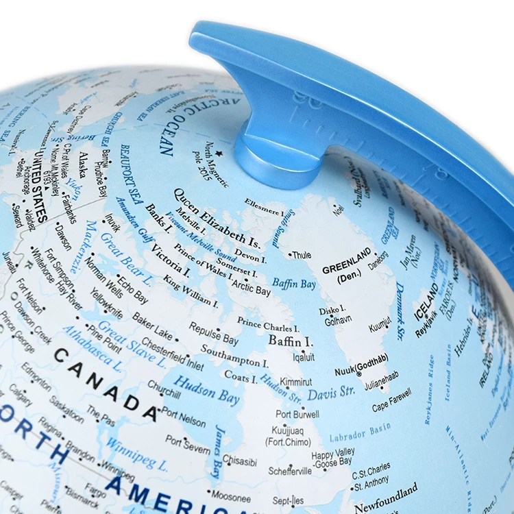 20cm (8") Gmini Illuminated World Globe – Blue Ocean Cartoon Style with Plastic Stand detail view 3