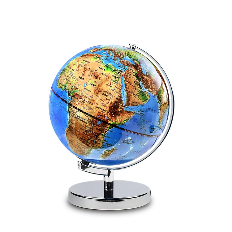 22.8cm (9") 2-in-1 Illuminated Physical & Constellation Globe with Metal Base detail view 2