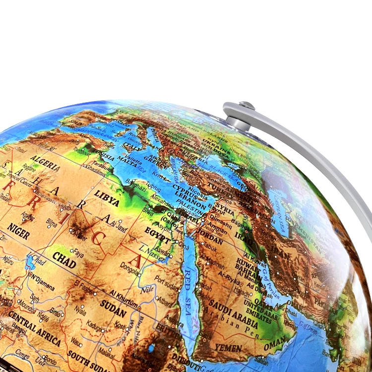 22.8cm (9") 2-in-1 Illuminated Physical & Constellation Globe with Metal Base detail view 4