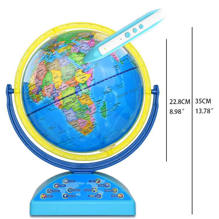 22.8cm (9") Talking Globe with Full-Swing Meridian – Interactive Educational Tool detail view 1