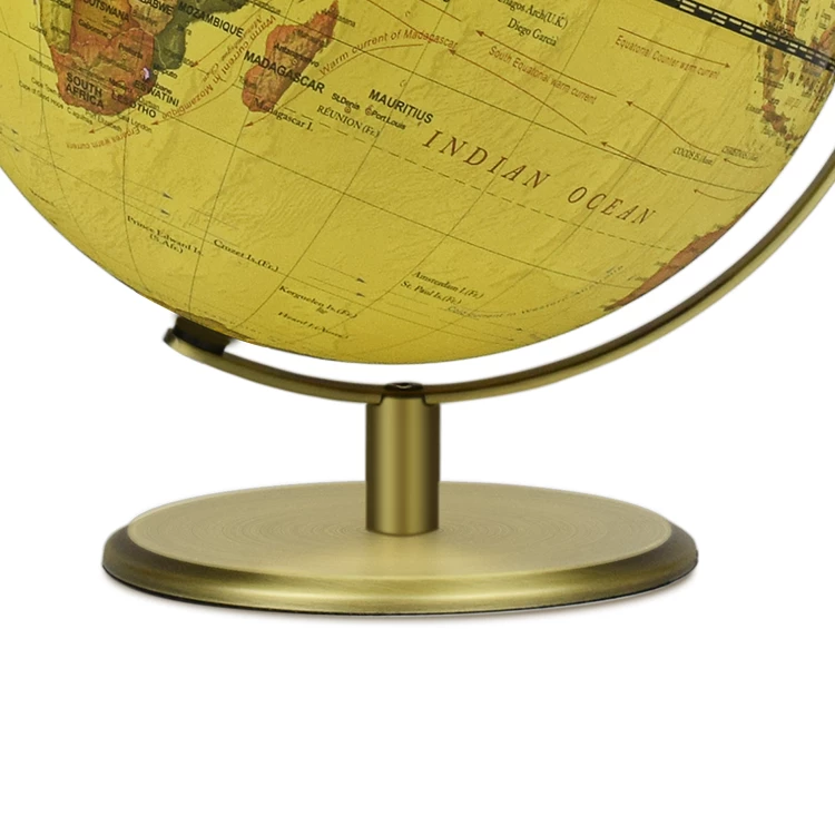 30cm (12") Antique Style World Globe with Metal Base & Meridian detail view 4