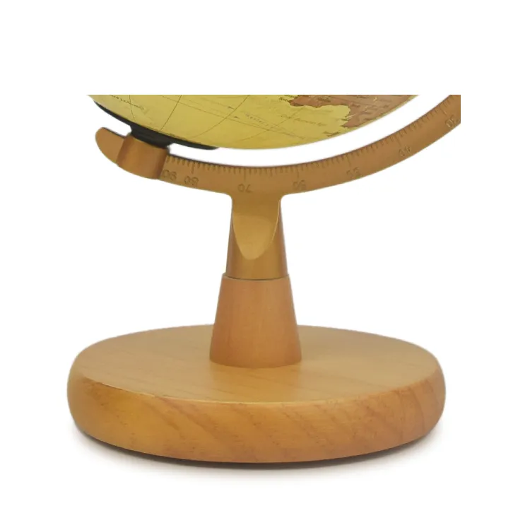 20CM Antique Desktop Globe (Model: Solid Wood/Alloy Series) detail view 3
