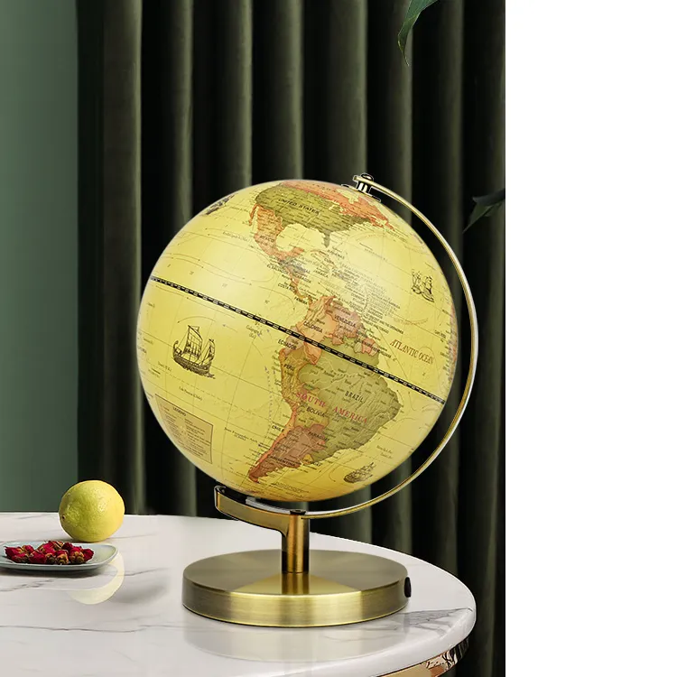 22.8CM All-Metal Desktop Globe (Model: Antique Series) - World Globe