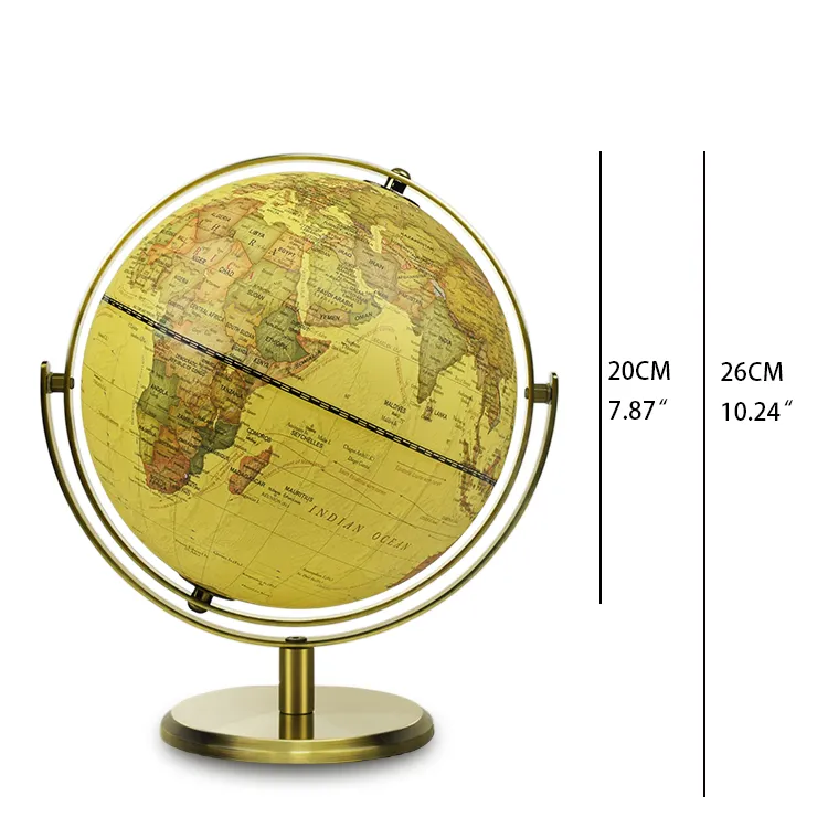20CM  Full-Swing Meridain Antique World Globe detail view 1