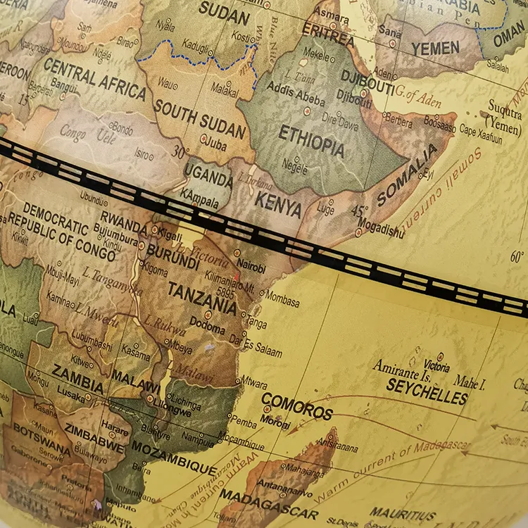 20CM  Full-Swing Meridain Antique World Globe detail view 4