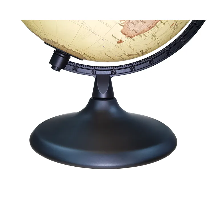 20cm (8") Antique World Globe with Numbered Metal Meridian & Metal Base detail view 4
